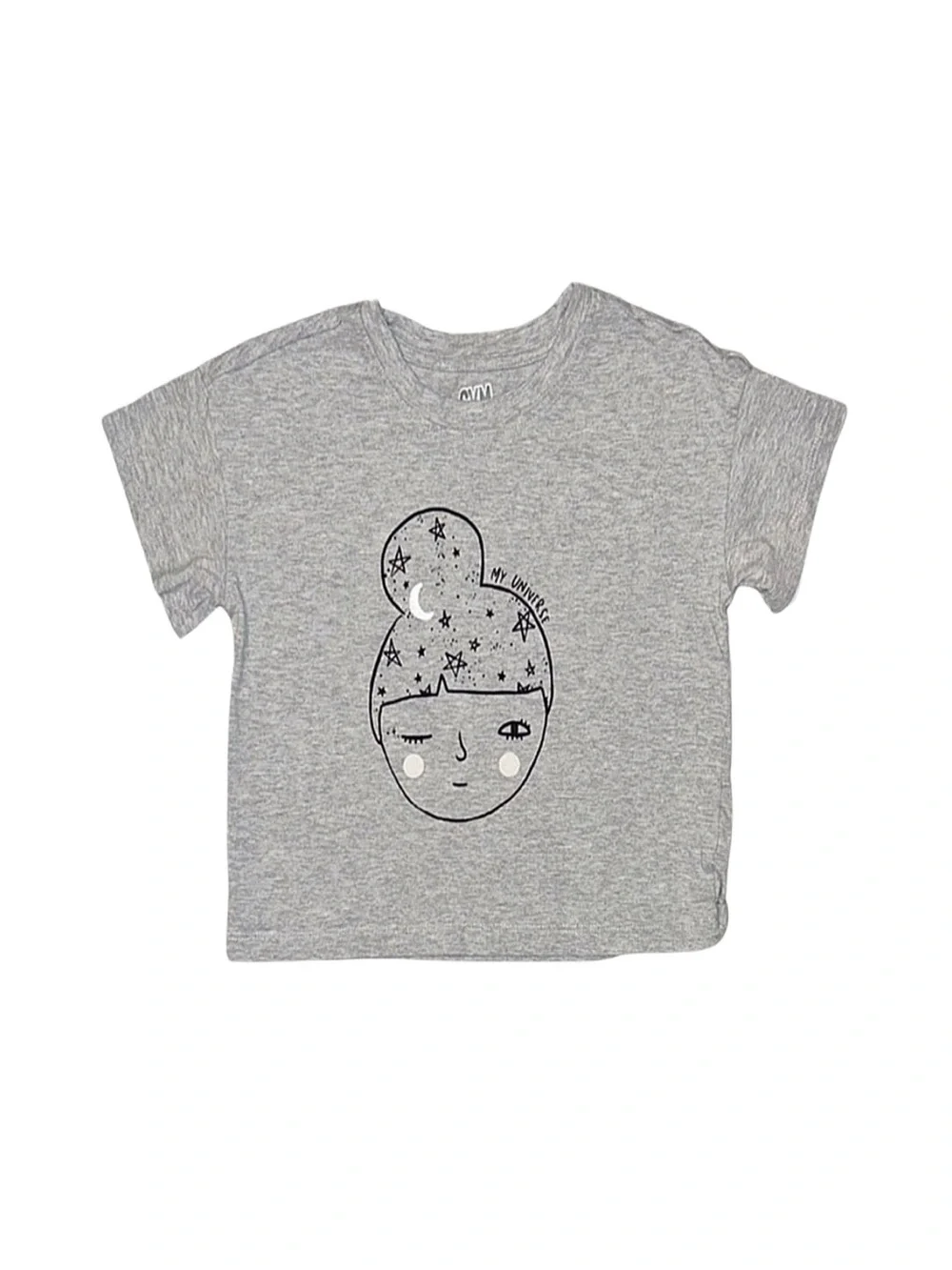GYMBOREE Girl's Grey Graphic Short Sleeve Shirt Small 5-6
